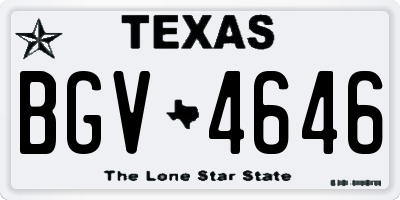 TX license plate BGV4646