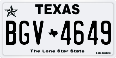 TX license plate BGV4649