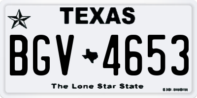 TX license plate BGV4653