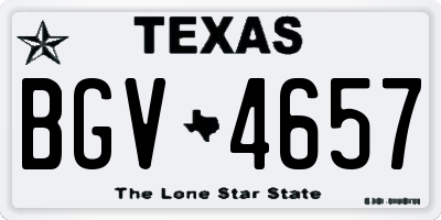 TX license plate BGV4657