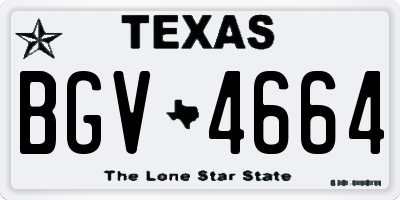 TX license plate BGV4664