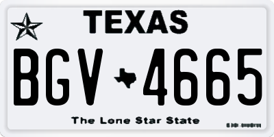 TX license plate BGV4665
