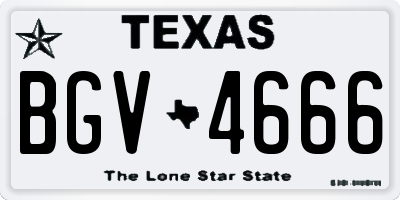 TX license plate BGV4666