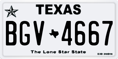 TX license plate BGV4667