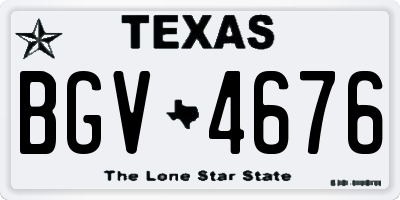 TX license plate BGV4676
