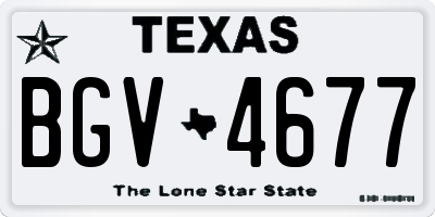 TX license plate BGV4677