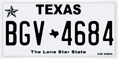 TX license plate BGV4684