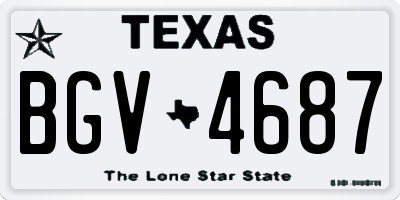 TX license plate BGV4687