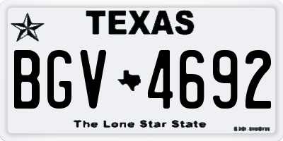 TX license plate BGV4692
