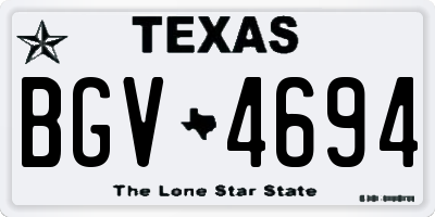TX license plate BGV4694