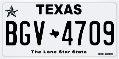 TX license plate BGV4709