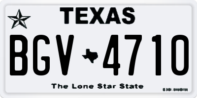 TX license plate BGV4710