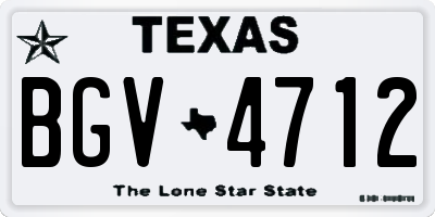 TX license plate BGV4712
