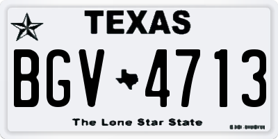 TX license plate BGV4713