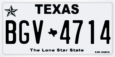 TX license plate BGV4714