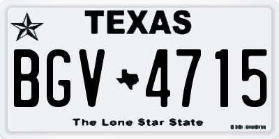 TX license plate BGV4715