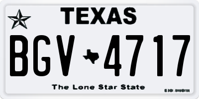 TX license plate BGV4717
