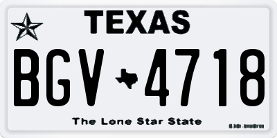 TX license plate BGV4718