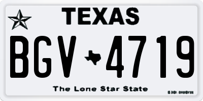TX license plate BGV4719
