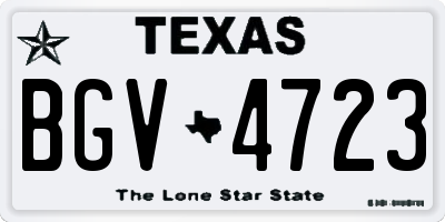 TX license plate BGV4723