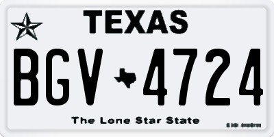 TX license plate BGV4724