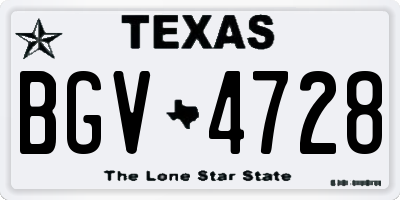 TX license plate BGV4728