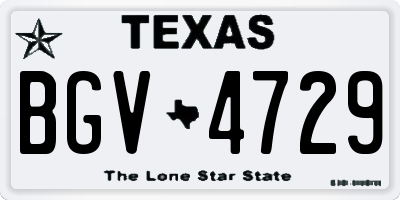 TX license plate BGV4729