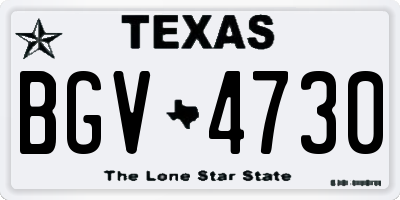 TX license plate BGV4730