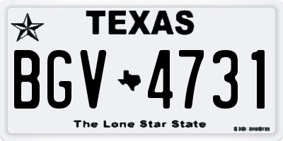 TX license plate BGV4731