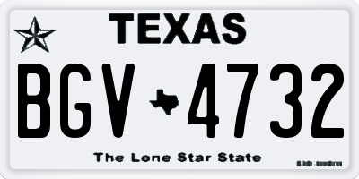 TX license plate BGV4732
