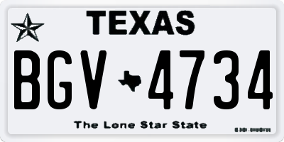 TX license plate BGV4734