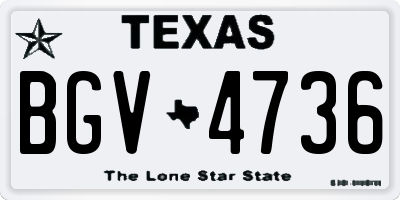 TX license plate BGV4736