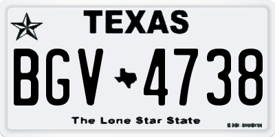 TX license plate BGV4738