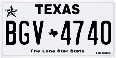 TX license plate BGV4740