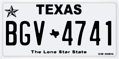 TX license plate BGV4741