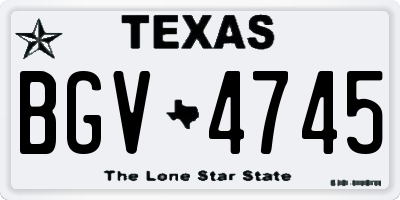 TX license plate BGV4745