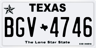 TX license plate BGV4746