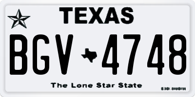 TX license plate BGV4748