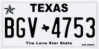 TX license plate BGV4753