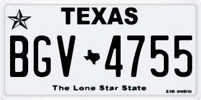 TX license plate BGV4755