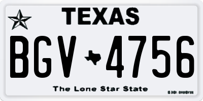 TX license plate BGV4756