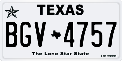 TX license plate BGV4757