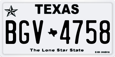 TX license plate BGV4758
