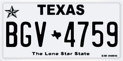 TX license plate BGV4759
