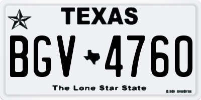 TX license plate BGV4760