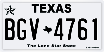 TX license plate BGV4761