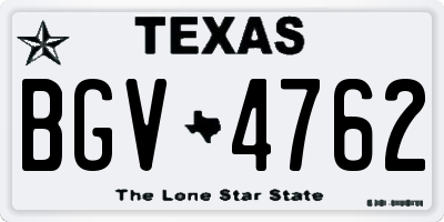 TX license plate BGV4762