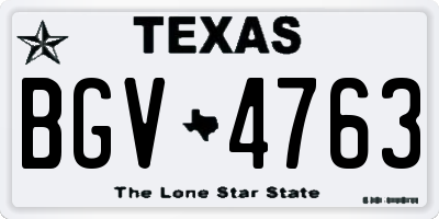 TX license plate BGV4763
