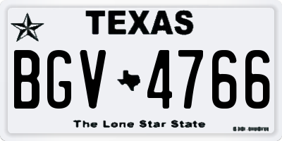 TX license plate BGV4766