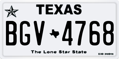 TX license plate BGV4768